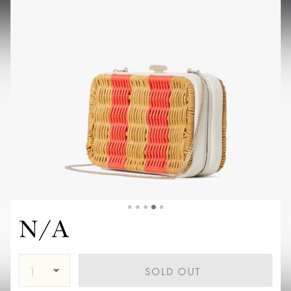 Kate Spade Kitt Wicker Clutch Convertible Crossbody Peach Melba Multicolored